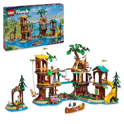 LEGO Friends Baumhaus im Abenteuercamp, Spielset für Mädchen und Jungen ab 8 Jahren mit 5 Spielfiguren und 5 Tieren, Geschenkidee für kreatives Spielen, Sportspielzeug 42631 von LEGO