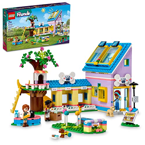 LEGO Friends Dog Rescue Center 41727, Haustier Tier Spielset für Kinder ab 7 Jahren mit 2023 Serie Charakteren Herbst und Zac Minipuppen, Spielzeugtierarzt Set von LEGO