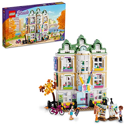 LEGO Friends Emma's Art School House Set 41711 - Creative Arts & Crafts Spielzeug mit 3 Minipuppen, Zubehör und DOTS Dekor, Geburtstagsgeschenkidee für Kinder von 8-12 Jahren von LEGO