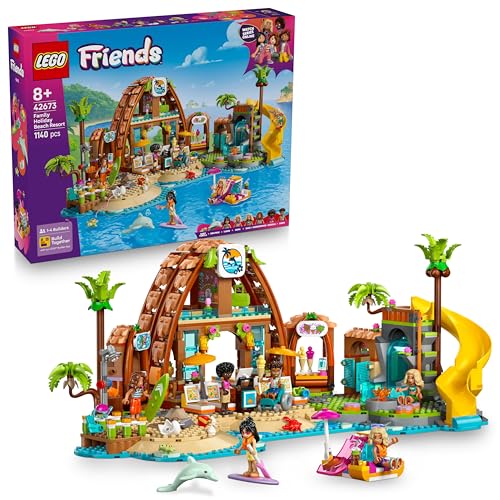 LEGO Friends Familienurlaub im Strandresort - Spielzeug mit 6 Mini-Puppen, Schildkröte & Delfin Tierfigur, Eisstand und Zubehör - Kreatives Geschenk zum Geburtstag für Mädchen ab 8 Jahren - 42673 LEGO Friends Familienurlaub im Strandresort - Spielzeug mit 6 Mini-Puppen, Schildkröte & Delfin Tierfigur, Eisstand und Zubehör - Kreatives Geschenk zum Geburtstag für Mädchen ab 8 Jahren - 42673 von LEGO