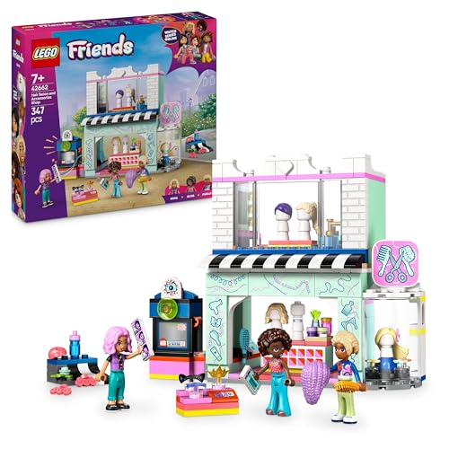 LEGO Friends Friseursalon, BAU- und Spielset für kreative Rollenspiele, Bauspielzeug, Geschenk für Mädchen ab 7 Jahren, 3 Minifiguren der Charaktere für Rollenspiele 42662 von LEGO