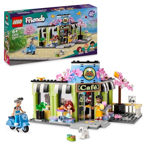 LEGO Friends Heartlake City Café, Kinderspielzeug, Spielzeug-Bäckerei, Geschenkidee für Mädchen und Jungen ab 6 Jahren, Set mit 3 Spielfiguren und Hundefigur 42618 von LEGO