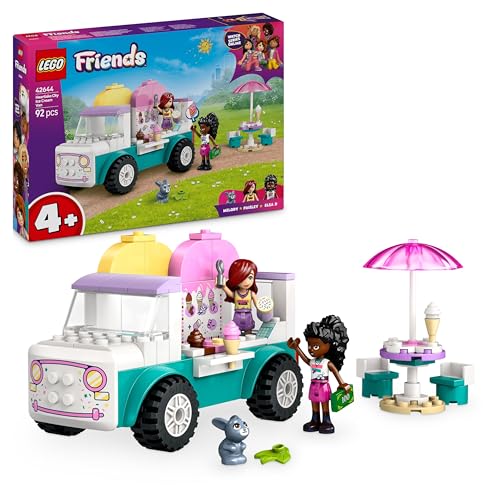 LEGO Friends Heartlake City Eiswagen, Spielset für Rollenspiele, Bauset mit 2 Spielzeugfiguren und einem Hasen, Spielzeug für Mädchen ab 4 Jahren, Bauspielzeug mit Minifiguren der Charaktere 42644 von LEGO