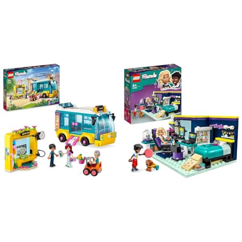 LEGO Friends Heartlake City Stadtbus-Spielzeug & Friends Novas Zimmer Gaming Spielzeug mit Zac Mini-Puppe und Pickle der Hund, kleine Geschenke für Kinder ab 6 Jahren, 2023 Serie Figuren 41755 von LEGO