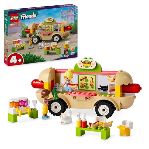 LEGO Friends Hotdog-Truck, Mobiles Restaurant-Spielzeug für Kinder ab 4 Jahre, Set mit Auto, Figuren und Katze, Geschenk für Mädchen und Jungen ab 4 Jahren 42633 von LEGO