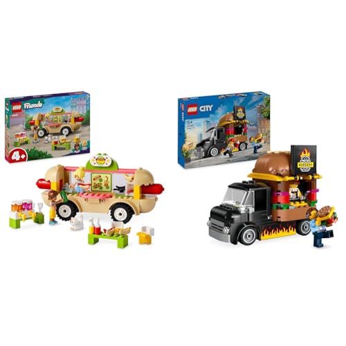 LEGO Friends Hotdog-Truck, Mobiles Restaurant-Spielzeug & City Burger-Truck, Bauset mit Spielzeug-Auto für 5-jährige Kinder von LEGO