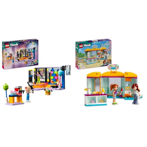 LEGO Friends Karaoke-Party, Musik-Spielzeug & Friends Mini-Boutique, Spielzeug-Laden, kleines Make-Up-Set mit den Figuren Paisley und Candi, kreative Geschenke für 6-jährige Mädchen und Jungen 42608 von LEGO