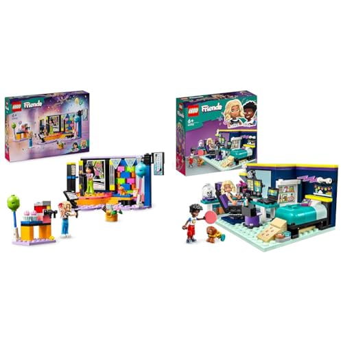 LEGO Friends Karaoke-Party, Musik-Spielzeug & Friends Novas Zimmer Gaming Spielzeug mit Zac Mini-Puppe und Pickle der Hund, kleine Geschenke für Kinder ab 6 Jahren, 2023 Serie Figuren 41755 von LEGO