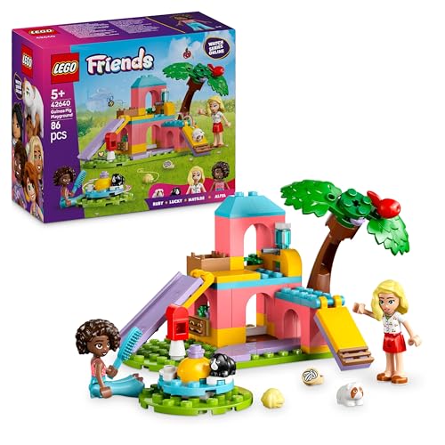 LEGO Friends Meerschweinchen Spielplatz, BAU- und Spielset für fantasievolle Rollenspiele mit 2 Minifiguren und 2 Tieren, Spielzeug für Mädchen ab 5 Jahren, Tierset 42640 von LEGO