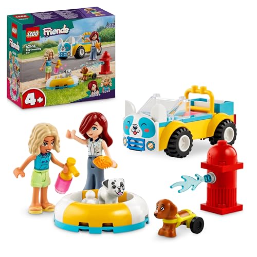 LEGO Friends Mobiler Hundesalon, Fahrzeug-Spielset mit Tieren für Rollenspiele, Kinderspielzeug mit 2 Spielfiguren und 2 Hunden für Mädchen und Jungen ab 4 Jahren, Hundepflegeset 42635 von LEGO