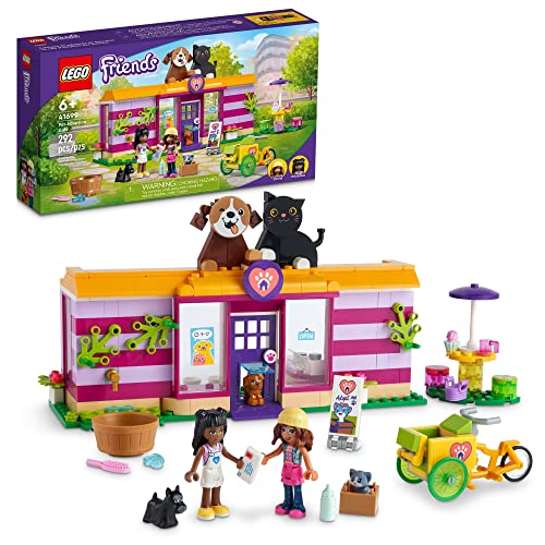 LEGO Friends Pet Adoption Café 41699 Building Kit; Birthday Gift Idea Comes with Olivia and Priyanka Mini-Dolls, 2 Dogs and 1 Cat Toy; for Kids Aged 6+ (292 Pieces) von LEGO