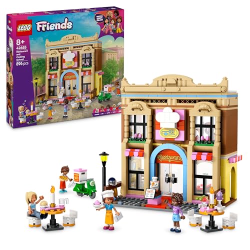 LEGO Friends Restaurant und Kochschule, Spielset für Rollenspiele, Lernspielzeug für Kinder ab 8 Jahren, fördert soziale Entwicklung, Geschenk zum Geburtstag oder zu Weihnachten für Mädchen 42655 von LEGO