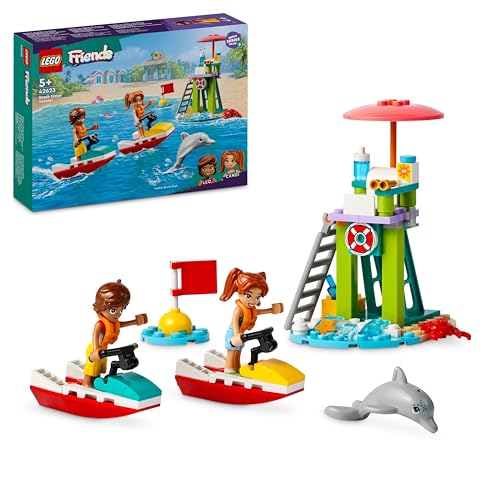 LEGO Friends Rettungsschwimmer Aussichtsturm mit Jetskis, Kinderspielzeug, Geschenkidee für Mädchen und Jungen ab 5 Jahren mit 2 Spielfiguren und Delfin, Jetski-Spielzeug 42623 von LEGO
