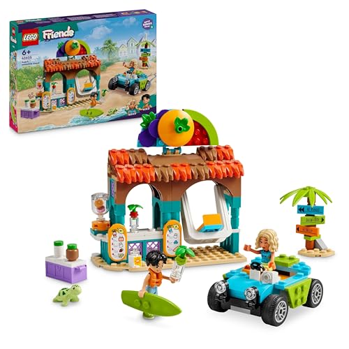 LEGO Friends Smoothie-Stand am Strand, Spielset für Rollenspiele, Geschenkidee für Mädchen und Jungen ab 6 Jahren mit Spielfiguren, Schildkröte und Zubehör, Spielzeug für soziale Entwicklung 42625 von LEGO