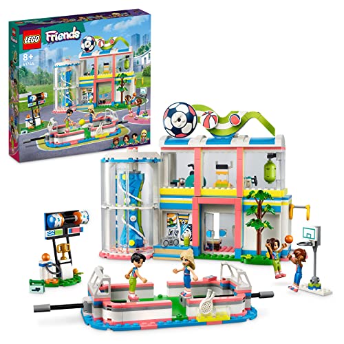 LEGO Friends Sportzentrum Bau-Spielzeug mit Fußball-, Basketball- und Tennis-Spielen sowie Kletterwand und 4 Mini-Puppen, Heartlake City Geschenk für Kinder ab 8 Jahren 41744 von LEGO