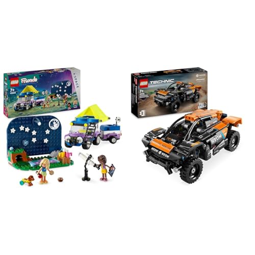 LEGO Friends Sterngucker-Campingfahrzeug Set mit Geländewagen-Auto und Spielzeug-Teleskop & Technic NEOM McLaren Extreme E Race Car Set, Auto-Spielzeug von LEGO