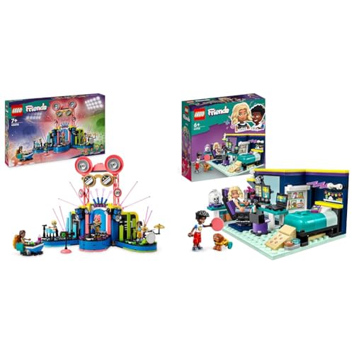 LEGO Friends Talentshow in Heartlake City Set, Musik-Spielzeug & Friends Novas Zimmer Gaming Spielzeug mit Zac Mini-Puppe und Pickle der Hund von LEGO