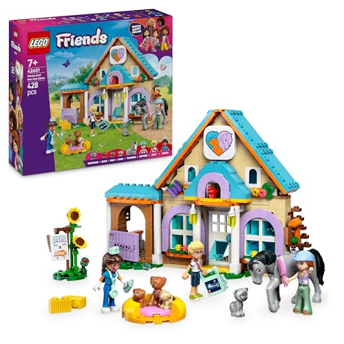 LEGO Friends Tierarztpraxis für Pferde und Haustiere, BAU- und Spielset für fantasievolle Rollenspiele mit 3 Minifiguren und 5 Tierfiguren, Geschenkidee für Mädchen ab 7 Jahren 42651 von LEGO