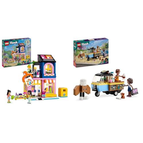 LEGO Friends Vintage-Modegeschäft, Bausatz für Kinder mit Spielzeug-Laden & Friends Rollendes Café, Kleines Bäckerei-Spielzeug für Kinder von LEGO