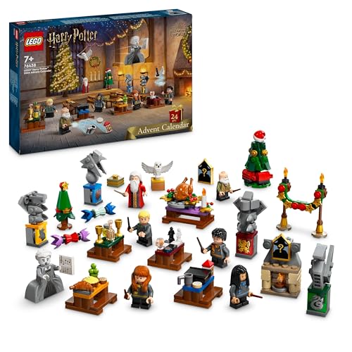 LEGO Harry Potter Adventskalender 2024, Hogwarts Fantasy-Spielzeuge für Kinder, Abenteuer-Spielset mit 7 Minifiguren und 16 Mini-Modellen, vorweihnachtliches Geschenk für Mädchen und Jungen 76438 von LEGO