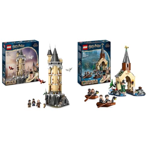 LEGO Harry Potter Eulerei auf Schloss Hogwarts, Abenteuer-Set & Harry Potter Bootshaus von Schloss Hogwarts Spielzeug-Modell von LEGO