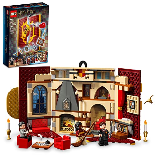 LEGO Harry Potter Gryffindor Haus Banner Set 76409, Hogwarts Castle Gemeinschaftszimmer Spielzeug oder Wandanzeige, Faltbares Reisespielzeug, Sammlerstück mit 3 Minifiguren von LEGO