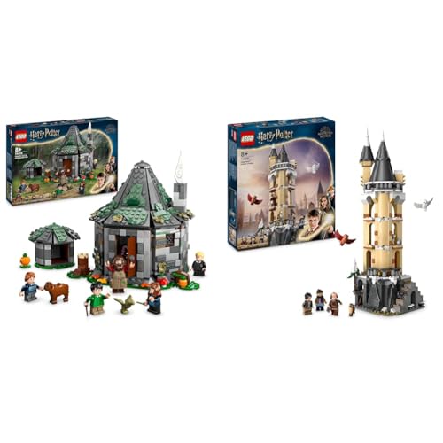 LEGO Harry Potter Hagrids Hütte: EIN unerwarteter Besuch Set & Harry Potter Eulerei auf Schloss Hogwarts, Abenteuer-Set von LEGO