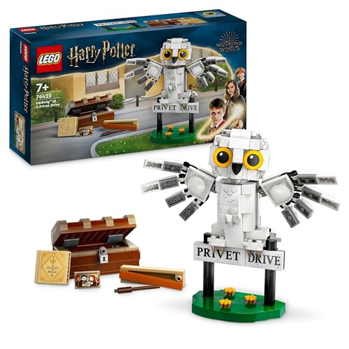 LEGO Harry Potter Hedwig im Ligusterweg 4 Set mit Spielzeug-Eule für Kinder, baubare Tier-Figur mit Hogwarts-Koffer, kleines Geschenk für Jungs, Mädchen und alle Fans ab 7 Jahren 76425 von LEGO