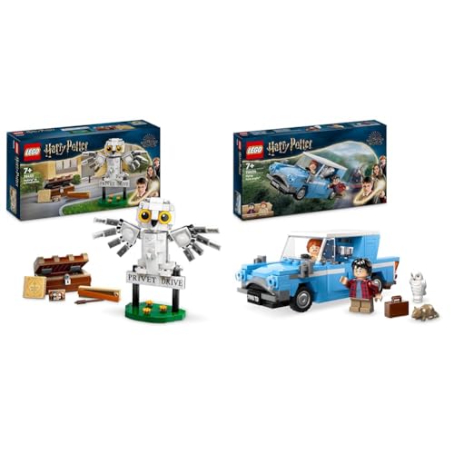 LEGO Harry Potter Hedwig im Ligusterweg 4 Set mit Spielzeug-Eule für Kinder & Harry Potter Fliegender Ford Anglia, baubares Spielzeug-Auto für Kinder von LEGO