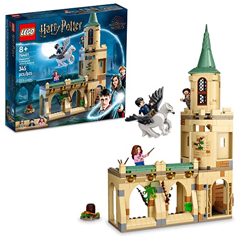 LEGO Harry Potter Hogwarts Courtyard: Sirius's Rescue 76401 Schlossturm Spielzeug, Sammelset mit Buckbeak Hippogriff Figur und Gefängniszelle von LEGO