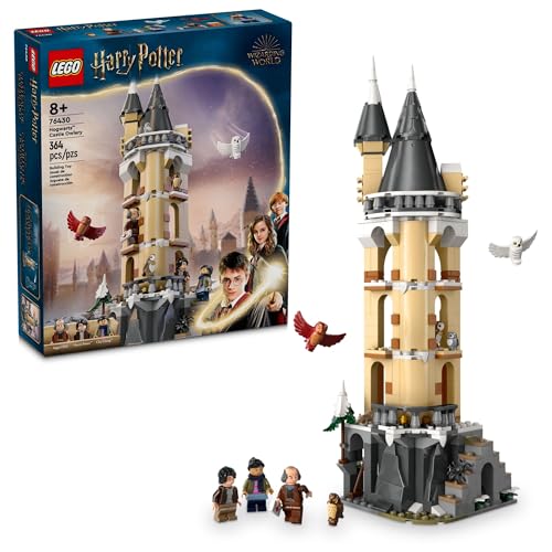 Lego Harry Potter Hogwarts Schloss Owlery Spielzeug, Zauberwelt Fantasie-Spielzeug für Mädchen und Jungen, Harry Potter Schloss Spielset mit 3 Charakteren 76430 von LEGO