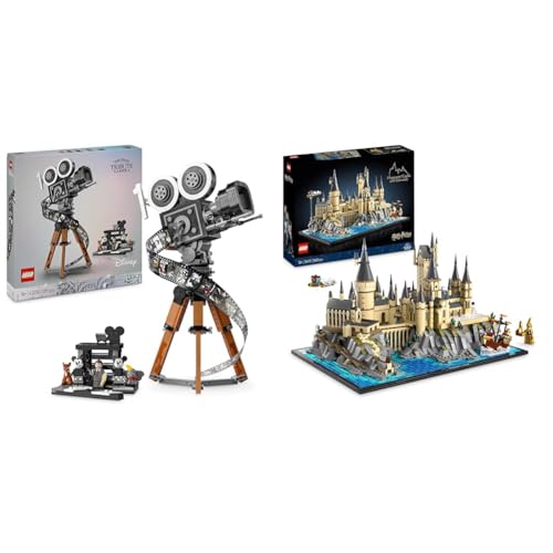 LEGO Harry Potter Schloss Hogwarts mit Schlossgelände, großes Set (76419)& Disney Kamera – Hommage an Walt Disney (43230) von LEGO