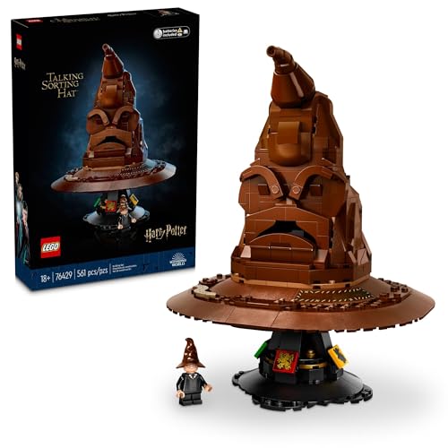 LEGO Harry Potter Sprechender Sortierhut, Hogwarts-Hut mit 31 zufälligen Sounds, Harry Potter Bauset ab 18 Jahren, Halloween-Themen-Geschenk für Erwachsene, Frauen & Männer, 76429 von LEGO