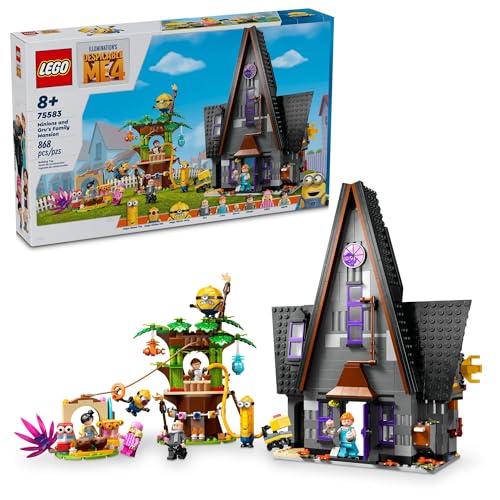 LEGO Ich - Einfach Unverbesserlich 4 Minions und Gru's Familienhaus, Minions Spielzeughaus und Baum Spielset aus Film, lustiges Ich Einfach Unverbesserlich Spielzeug, kreatives Geschenk für Jungen und von LEGO