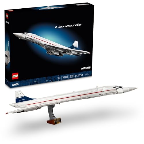 LEGO Icons 10318 Concorde (2083 Teile) Passagierjet das berühmteste Überschallpassagierflugzeug der Welt, Farbig von LEGO