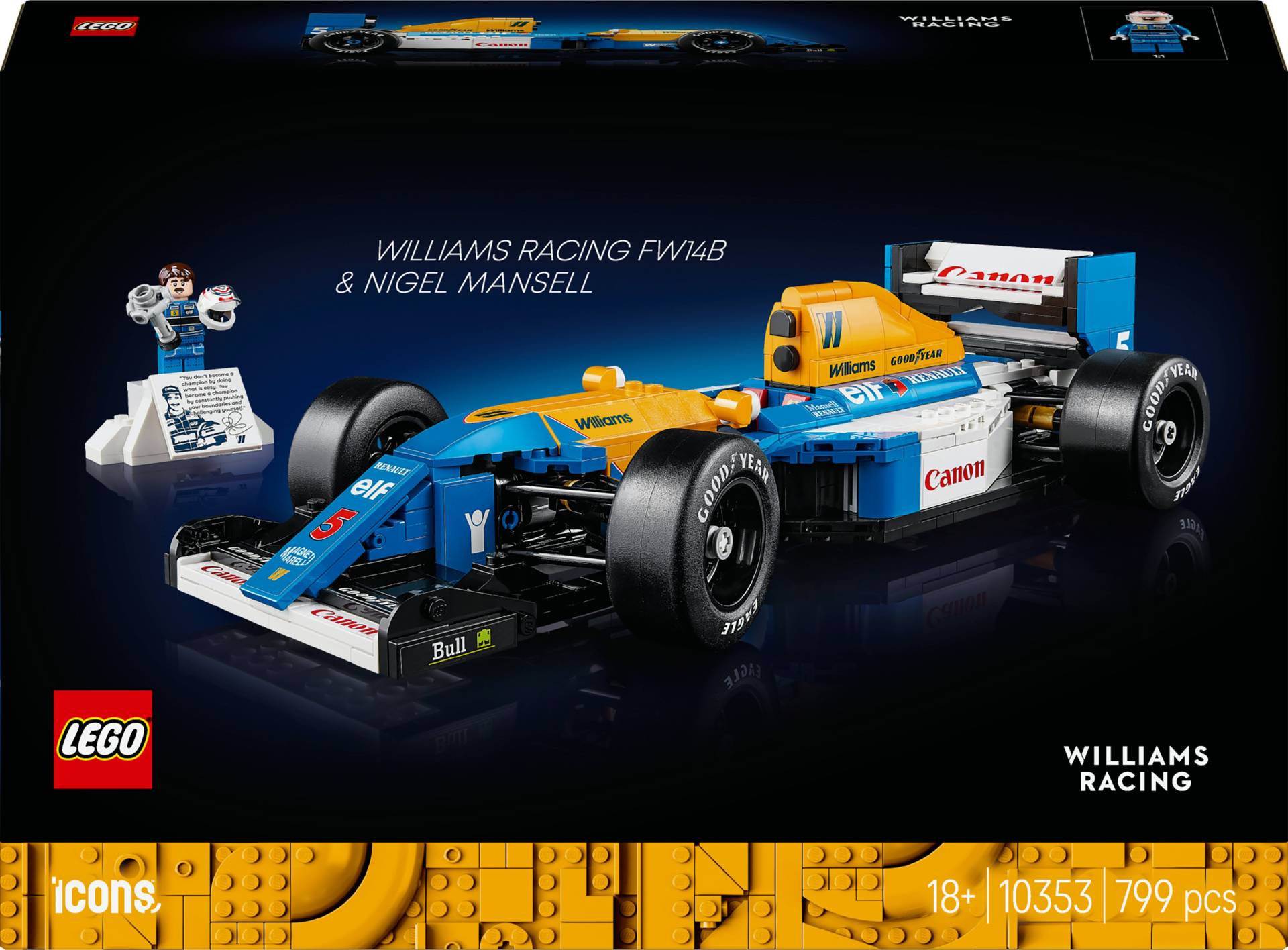 LEGO Icons 10353 Williams Racing FW14B mit Nigel Mansell von LEGO