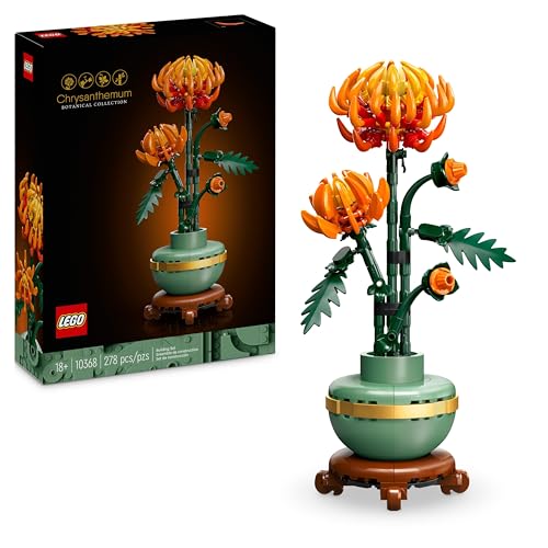 LEGO Botanicals Chrysantheme- Kreatives Bauset für Erwachsene - Pflegeleichte Spielzeug-Pflanze als Geschenkidee zum Valentinstag - Blumendeko aus der Botanik Kollektion - Entspannende Aktivität 10368 von LEGO