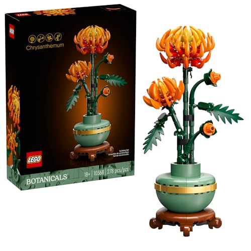 LEGO Icons Chrysantheme Flower Décor, kreatives Bauset, Geschenk für Teenager und Erwachsene, Null-Wartungspflanze, künstliche Blumen-Display, botanische Sammlung für Heimdekoration und von LEGO