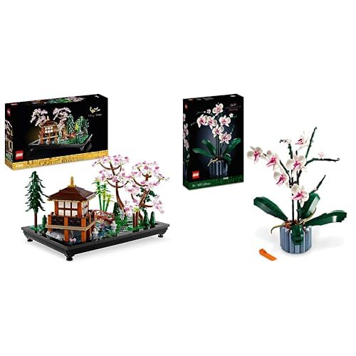 LEGO Icons Garten der Stille, Botanical Zen-Garten-Set für Erwachsene mit Lotusblumen & 10311 Icons Orchidee, Künstliche Pflanzen Set mit Blumen von LEGO