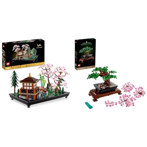 LEGO Icons Garten der Stille, Botanical Zen-Garten-Set für Erwachsene mit Lotusblumen & Icons Bonsai Baum Set für Erwachsene, Pflanzen Home Deko Set von LEGO