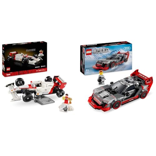 LEGO Icons McLaren MP4/4 & Ayrton Senna Modellauto Set, F1 Rennwagen Bausatz & Speed Champions Audi S1 e-tron Quattro Rennwagen Set mit Auto-Spielzeug zum Bauen von LEGO