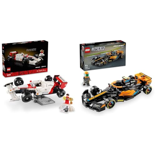 LEGO Icons McLaren MP4/4 & Ayrton Senna Modellauto Set, F1 Rennwagen Bausatz & Speed Champions McLaren Formel-1 Rennwagen 2023, Modell zum Bauen von LEGO