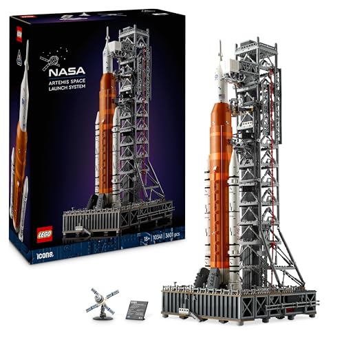 LEGO Icons NASA Artemis Startrampe, Geschenk, Dekoration fürs Wohnzimmer oder Büro, Bauset für Erwachsene, mit Orion-Raumkapsel und Startrampe, Sammlerstück 10341 von LEGO