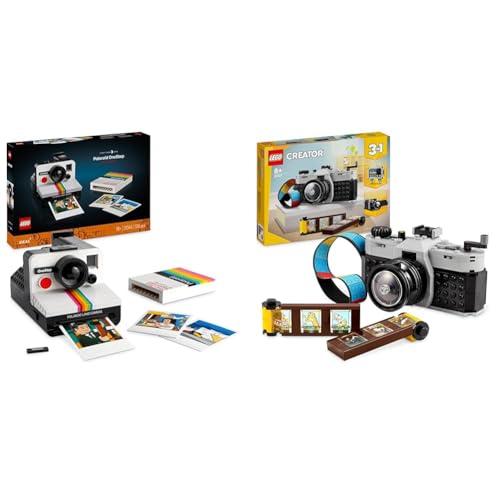 LEGO Ideas Polaroid OneStep SX-70 Sofortbildkamera & Creator 3in1 Retro Kamera Spielzeug mit 3 Modellen für Mädchen und Jungen von LEGO