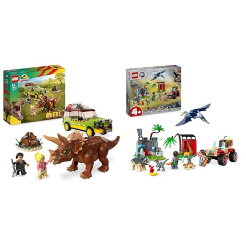 LEGO Jurassic Park Triceratops-Forschung, Dinosaurier Spielzeug & Jurassic World Rettungszentrum für Baby-Dinos von LEGO