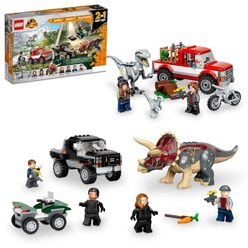 LEGO Jurassic World Dino Combo Pack 2-in-1 Triceratops und Velociraptor Geschenkset (66774, 391-teilig) von LEGO