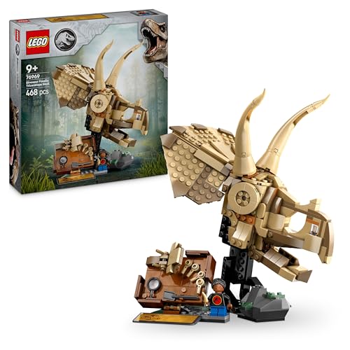 LEGO Jurassic World Dinosaurier-Fossilien: Triceratops-Schädel Modell, Dinosaurier Spielzeug für Jungen und Mädchen ab 9 Jahren, Geschenk für Kinder und Jurassic World Fans 76969 von LEGO