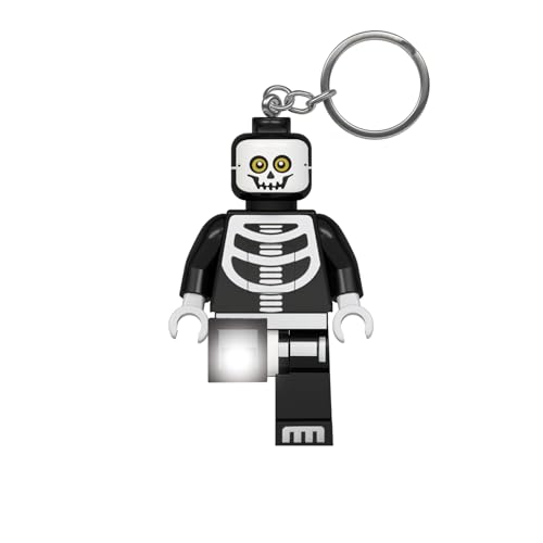 Lego Iconic Skeleton Schlüsselanhänger mit LED-Taschenlampe Spielzeuggeschenke für Kinder - 76 mm große Figur (KE23H) - 2 CR2025 Batterien enthalten von IQ