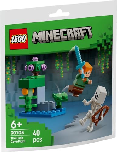 LEGO Konstruktionsspielzeug Minecraft Showdown in der Üppigen Höhle von LEGO