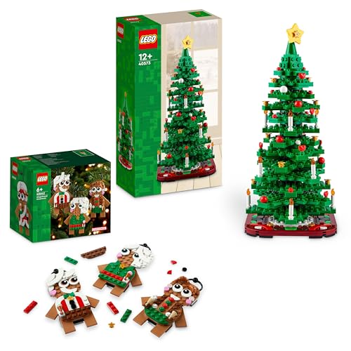 LEGO Lebkuchenornamente-Set + LEGO Weihnachtsbaum-Spielzeug, Bauset, Weihnachtsspielzeug für Mädchen und Jungen ab 6 Jahren, hängende Dekorationen, festliche Dekoration zum Sammeln, 40642 + 40573 von LEGO